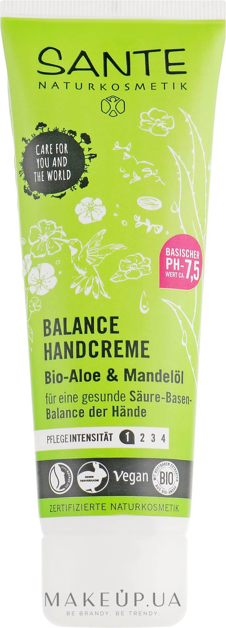 Балансирующий крем для рук "Био-Алоэ и Миндаль" - Sante Balance Bio-Aloe Vera & Almond Oil Hand Cream — фото 75ml
