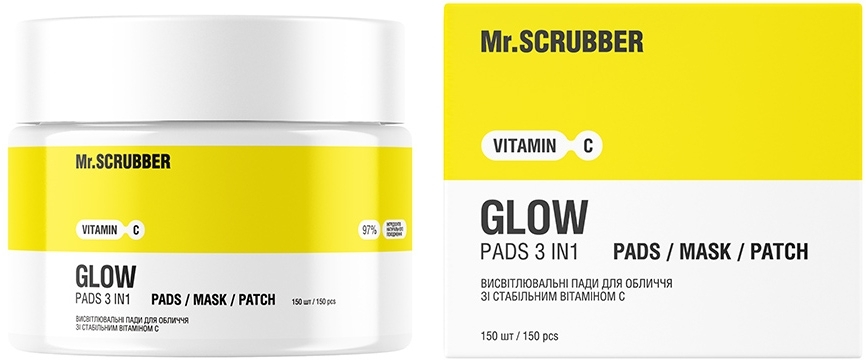 Осветляющие пады для лица со стабильным витамином C - Mr.Scrubber Glow Vitamin C Pads  — фото 150шт