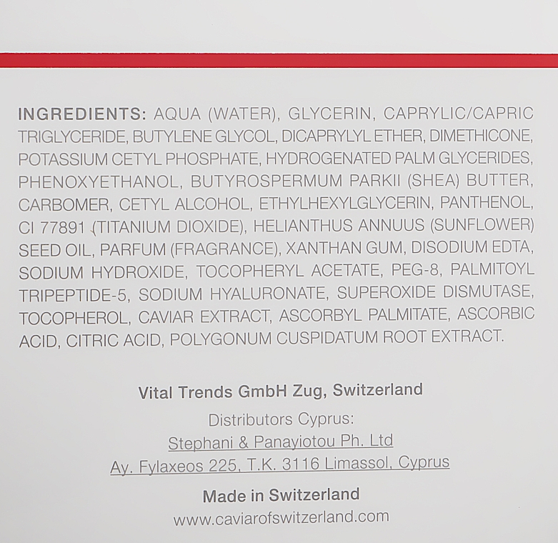 24-годинний відновлювальний крем для обличчя - Caviar Of Switzerland 24h Regenaration Cream — фото N3