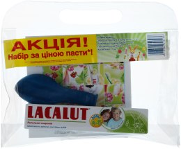 Духи, Парфюмерия, косметика Набор - Lacalut "Kids 4-8 years" (t/paste/50ml + book + balloon + bag)