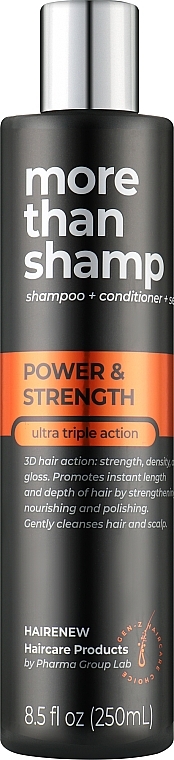 Шампунь для волосся "3D-ефект: міцність, блиск, об'єм" - Hairenew Power & Strength Shampoo — фото N1