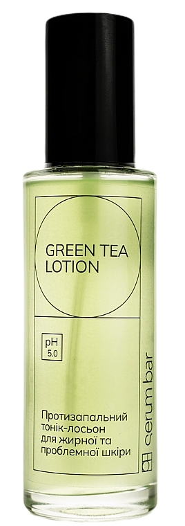 Протизапальний тонік-лосьон для жирної та проблемної шкіри - PH Serum Bar Green Tea Lotion — фото N1