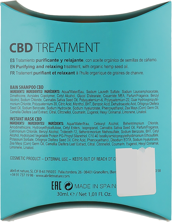 Набір - Abril et Nature CBD Cannabis Oil Elixir (shm/30ml + mask/30ml) — фото N3