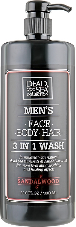 УЦІНКА Гель для душу, волосся і обличчя для чоловіків - Dead Sea Collection Men’s Sandalwood Face, Hair & Body Wash 3 in 1 * — фото N2