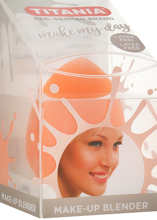 Спонж для макияжа, без латекса, оранжевый - Titania — фото N2