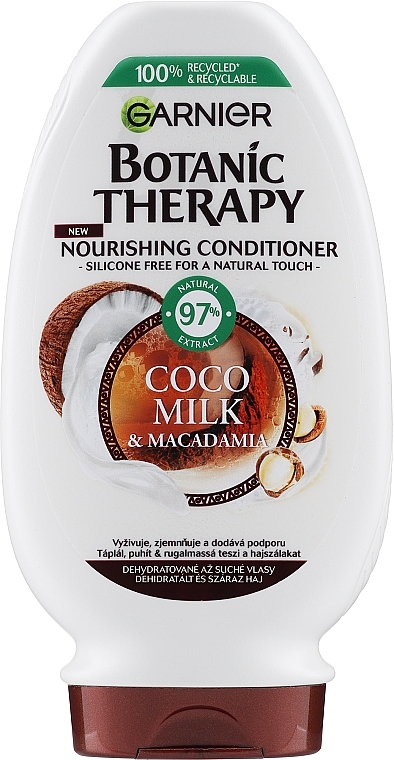 Бальзам-кондиціонер "Кокосове молочко і макадамія" для сухого волосся - Garnier Botanic Therapy Coco Milk & Macadamia Nourishing & Softening Balm-Conditioner — фото N1