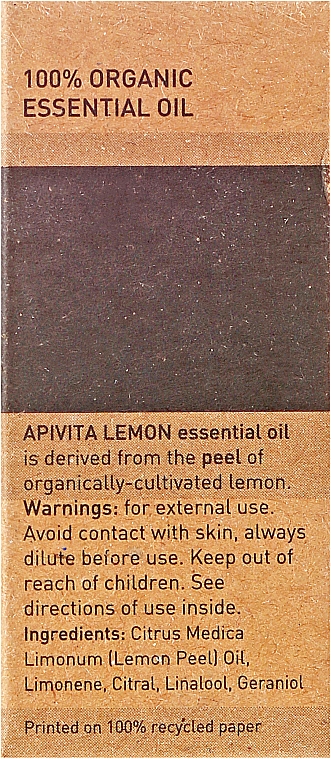 Ефірне масло - Apivita Aromatherapy Organic Lemon Oil — фото N3