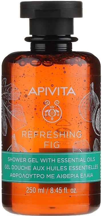 Гель для душа с эфирными маслами "Освежающий инжир" - Apivita Refreshing Fig Shower Gel with Essential Oils 