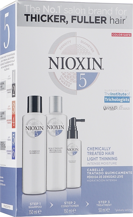 УЦЕНКА Набор - Nioxin Thinning Hair System 5 Starter Kit (shm/150ml + cond/150ml + mask/50ml) * — фото N1