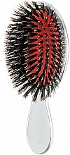 Щітка для волосся з натуральною щетиною маленька, срібна - Janeke Silver Hairbrush — фото N1