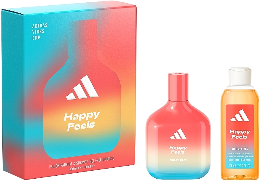 Adidas Vibes Happy Feels Giftset - Набір (edp/100ml + sh/gel/100ml) — фото N1