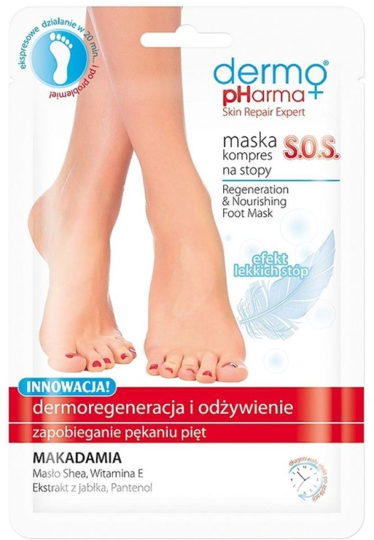 Відновлювальна маска-компрес для ніг - Dermo Pharma Skin Repair Expert S.O.S. Regenerating Foot Mask — фото N1
