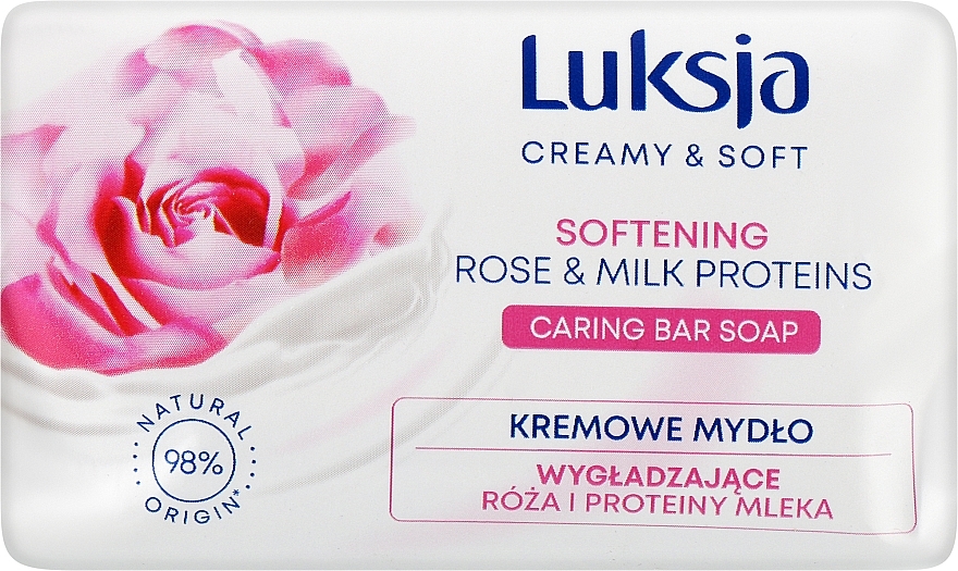 Смягчающее мыло с розой и молочными протеинами - Luksja Creamy & Soft Softening Rose & Milk Proteins Caring Bar Soap