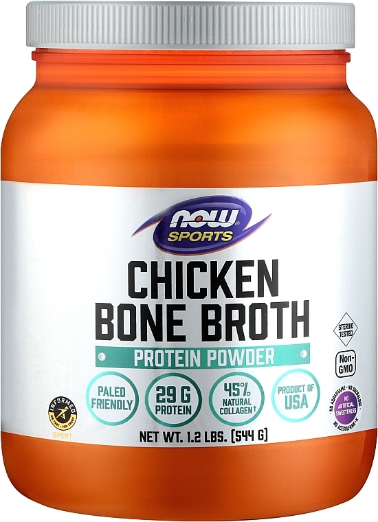 Бульон из куриных костей - Now Foods Sports Chicken Bone Broth Protein Powder — фото N1
