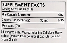 Диетическая добавка "Цинк пиколинат усиленный" 30 мг, капсулы - Thorne Research Zinc Picolinate — фото N5