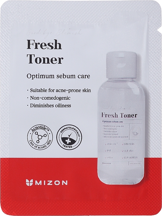 Тонер для проблемной кожи с пептидами - Mizon Good Bye Blemish Fresh Toner (пробник) — фото N1