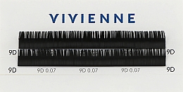 Накладні вії "Elite", чорні, 2 лінії (0,07, D, (9)) - Vivienne — фото N1