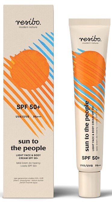 Солнцезащитный легкий крем для лица и тела - Resibo Sun To The People SPF 50+ — фото N1