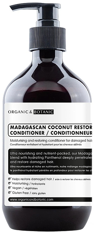 Відновлювальний кондиціонер для волосся - Organic & Botanic Madagascan Coconut Restoring Conditioner — фото N1