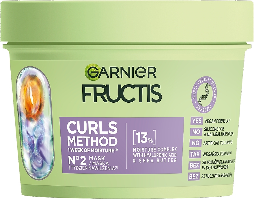 Зволожувальна маска для виткого волосся - Garnier Fructis Curls Method Mask