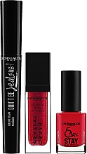 Набор - Dermacol Red Crush Set (mascara/9,5ml + tint/6ml + n/polish/11ml) — фото N1