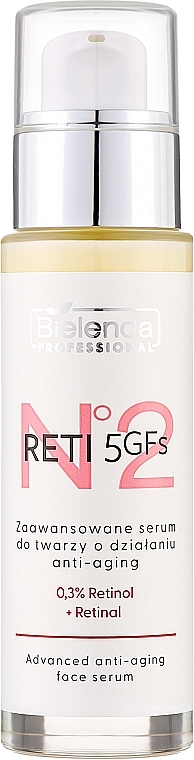 Усовершенствованная антивозрастная сыворотка для лица с 0,3% ретинола и ретиналя - Bielenda Professional RETI 5GFs — фото N1