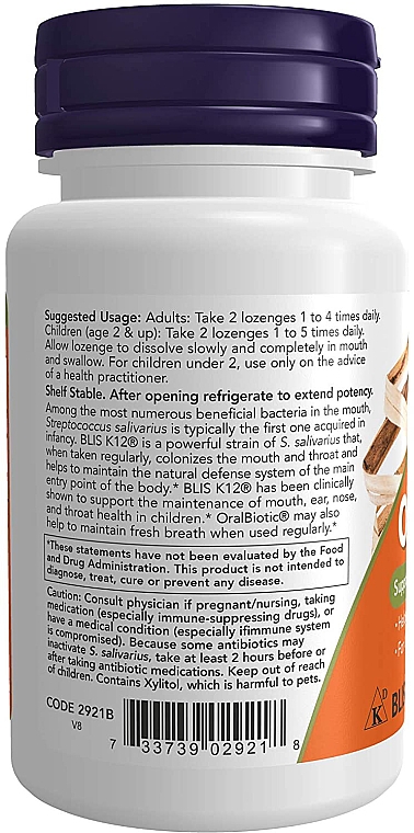 Пробіотики для порожнини рота - Now Foods OralBiotic Supports Ear, Nose And Health — фото N2