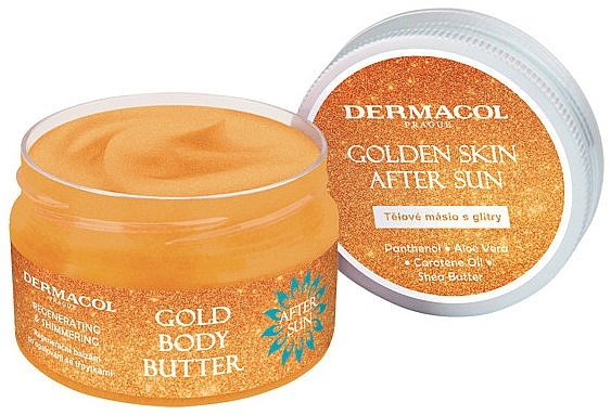 Масло для тела после загара - Dermacol After Sun Gold Regenerating Shimmering Body Butter — фото N2
