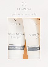 Духи, Парфюмерия, косметика Дорожный мини-набор - Clarena Trichology Line Spider Silk & Hyaluron Mini Set (shm/30ml + cond/30ml)