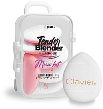 Парфумерія, косметика Мінінабір плоских спонжів для макіяжу, білі, 6 шт. - Clavier Tender Blender Mua Kit