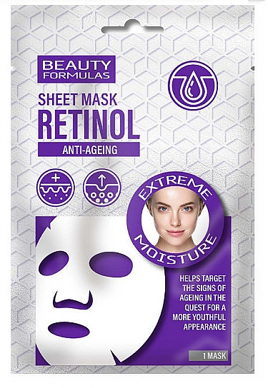 Тканинна маска для обличчя з ретинолом - Beauty Formulas Anti-Aging Sheet Mask Retinol — фото N1