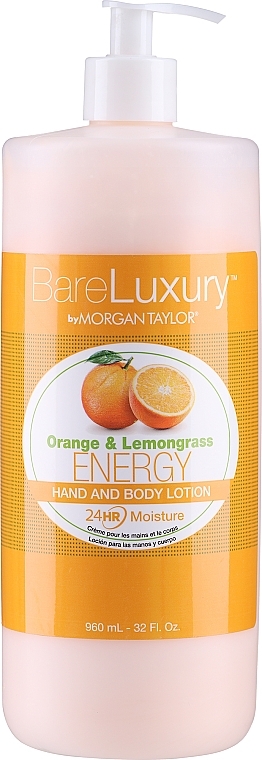 Лосьйон для рук і тіла "Апельсин і лемонграс" - Morgan Taylor Bare Luxury Energy Orange & Lemongrass Hand And Body Lotion — фото N1
