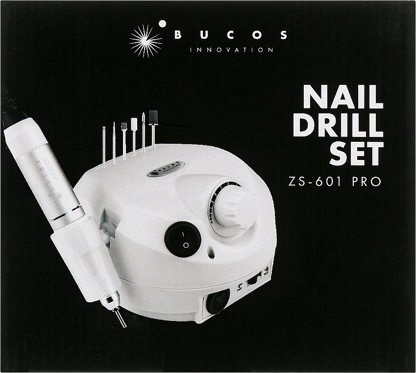 Фрезер для маникюра и педикюра, красный - Bucos Nail Drill Pro ZS-601 Red — фото N9