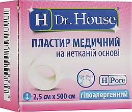 Медицинский пластырь на нетканевой основе, 2.5х500 см - H Dr. House — фото N1