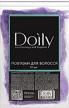 Пов'язки для волосся одноразові, спанбонд, фіолетові, 10 шт. - Doily — фото N1