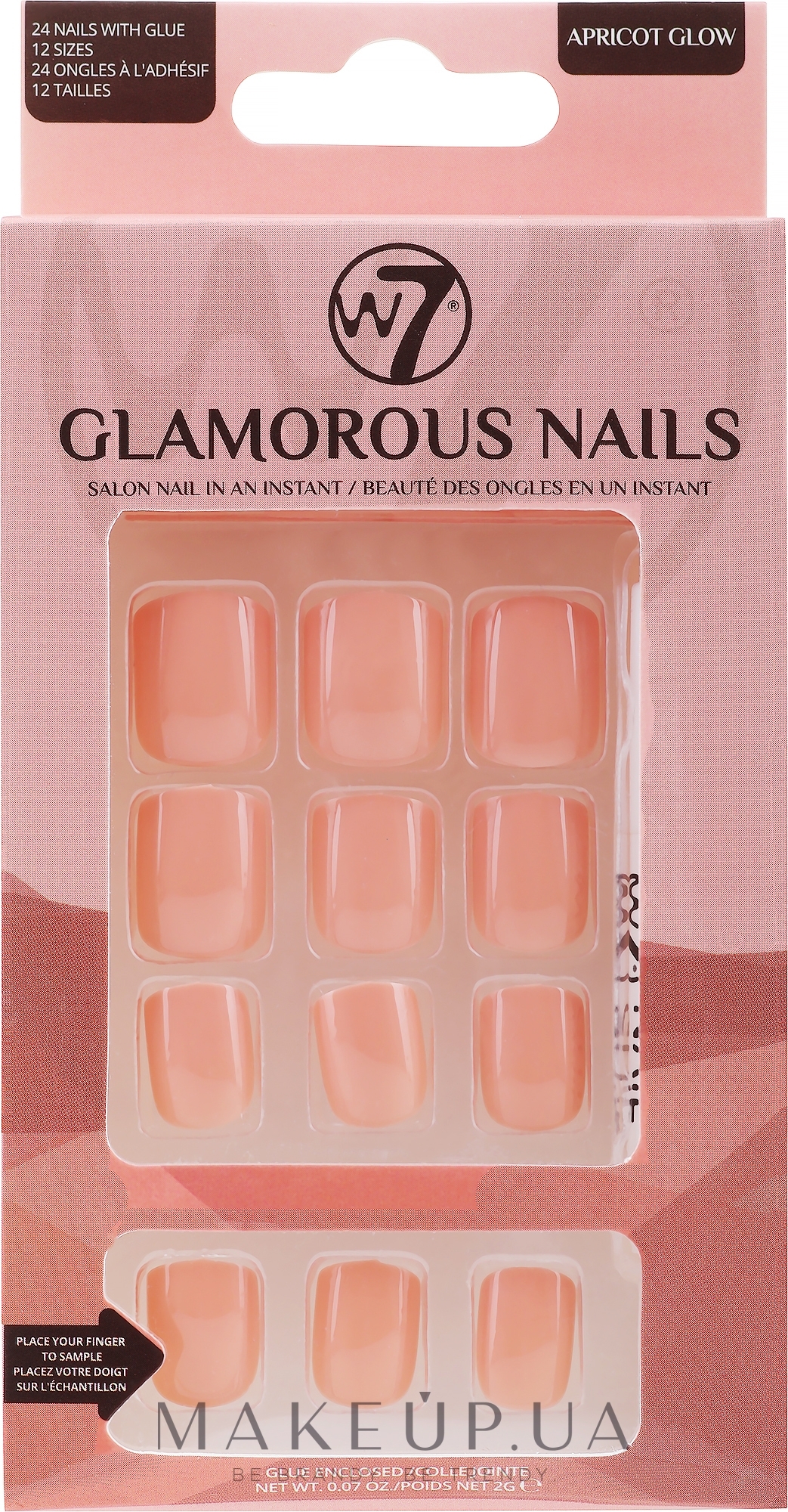 Набор накладных ногтей - W7 Cosmetics Glamorous Nails — фото Apricot Glow