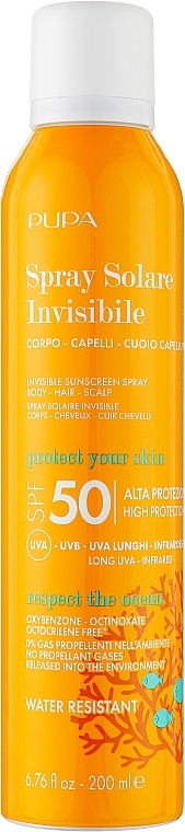 Солнцезащитный спрей для тела - Pupa Spray Solare Invisibile SPF 50 — фото N1