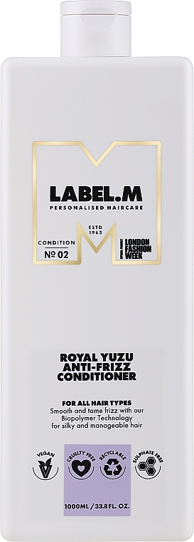 Живильний кондиціонер для виткого волосся - Label.m Professional Royal Yuzu Anti-Frizz Conditioner — фото N1