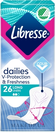 Ежедневные прокладки, 26 шт. - Libresse Dailies Protect Long Liners — фото 26шт