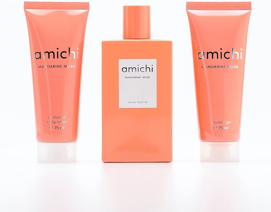 Amichi Mandarine Musk - Набор (edt/75ml + b/lot/75ml + sh/gel/75ml) — фото N2