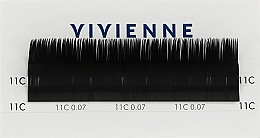 Накладные ресницы "Elite", черные, 2 линии (0,07, C, (11)) - Vivienne — фото N1