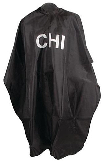 Фартук черный с серебристыми буквами - CHI Cape Black Silver Logo — фото N1