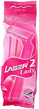 Парфумерія, косметика Одноразові жіночі станки для гоління, 10 шт. - Laser 2 Lady Twin Blade Razors