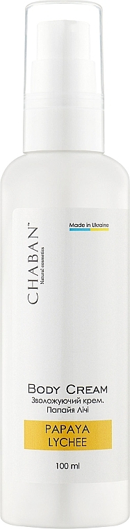 Зволожувальний крем-лосьйон для тіла "Папая-лічі" - Chaban Natural Cosmetics Body Cream — фото N1