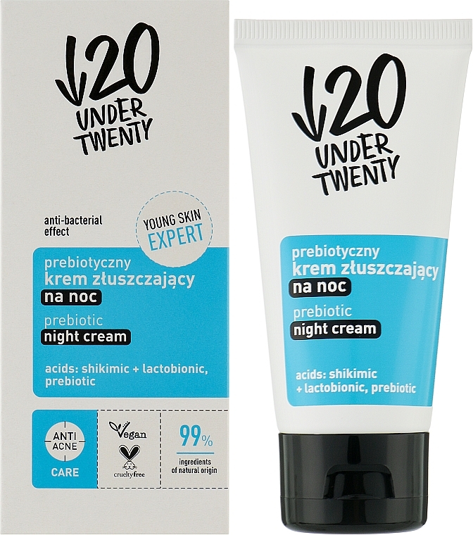 Пробиотический отшелушивающий крем на ночь - Under Twenty Anti! Acne Prebiotic Night Cream — фото N2