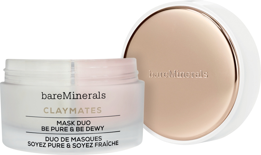 Очищувальна зволожувальна подвійна маска для обличчя - Bare Minerals Claymates Be Pure & Be Dewy Mask Duo — фото N1