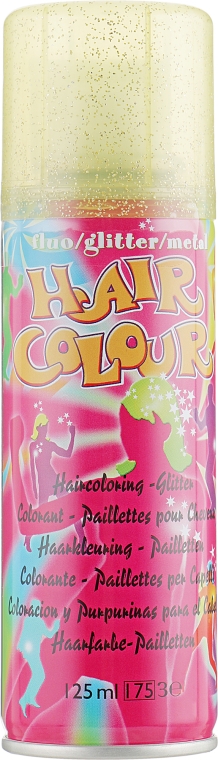Цветной спрей для волос "Glitter", золотой - Sibel Coloured Hair Spray — фото N1