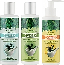 УЦІНКА Набір "Комплексний догляд за волоссям" - Comex Ayurvedic Natural (smh/150ml + balm/150ml + oil/150ml) * — фото N2