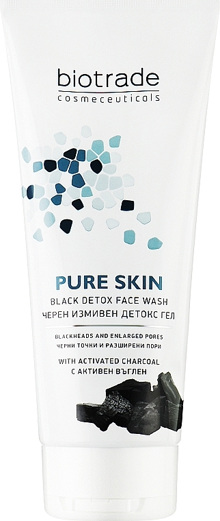 Гель-детокс для вмивання з карбоном і молочною кислотою - Biotrade Pure Skin Black Detox Face Wash — фото N1