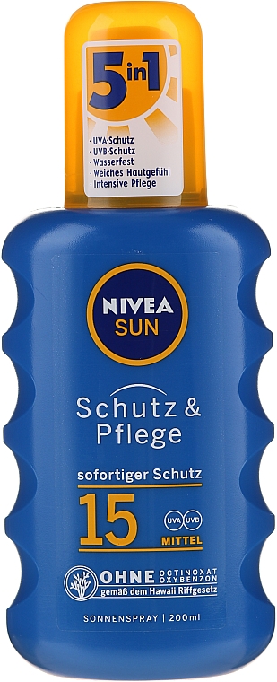 Солнцезащитный спрей SPF15 - NIVEA Sun Care Spray Solare Inratante — фото N1